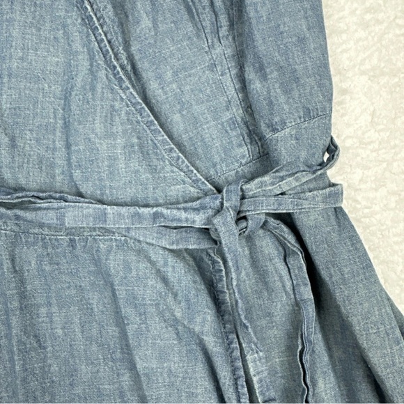 Polo by Ralph Lauren Chambray Blue Wrap Midi Dress - Picture 4 of 6